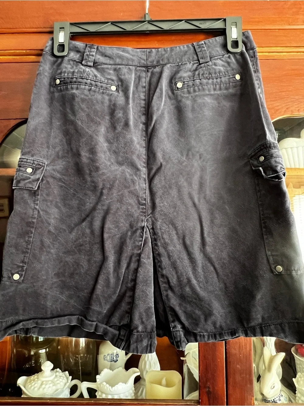 Coldwater Creek Washed blue Skirt with Pinstripe Waistband